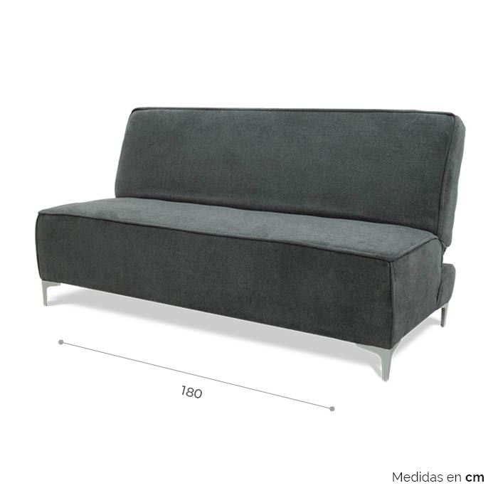 Futon Tela Gris Oxford Wasik | Sofá Cama y Futones | salas